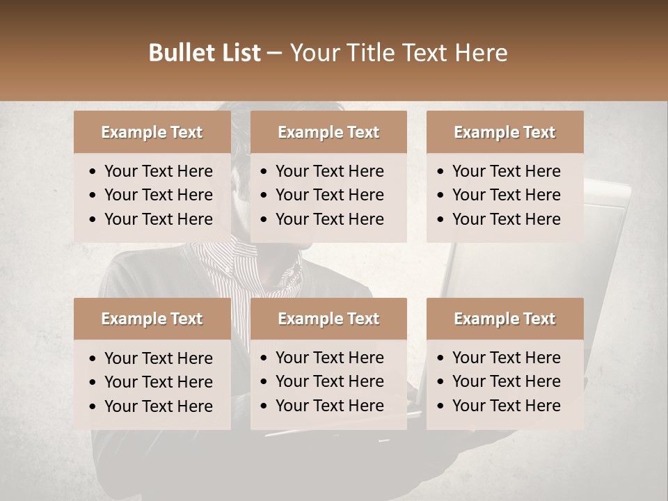 A Man In Glasses Using A Laptop Computer PowerPoint Template