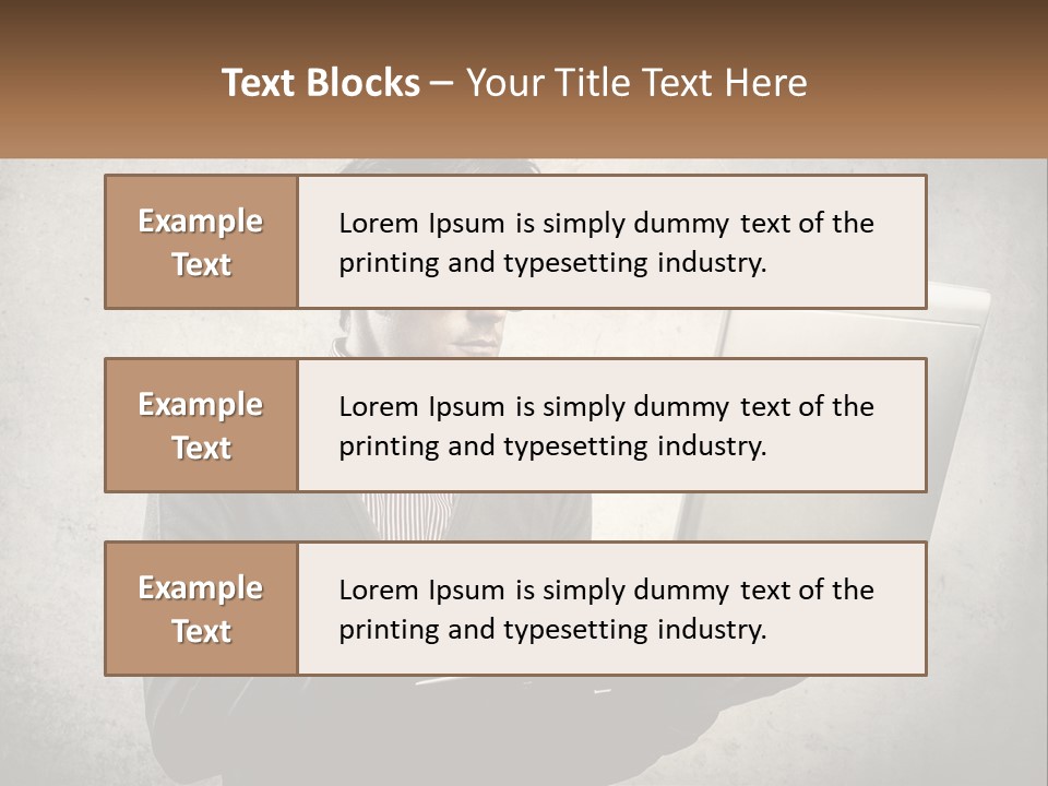 A Man In Glasses Using A Laptop Computer PowerPoint Template