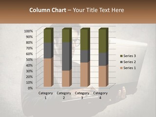 A Man In Glasses Using A Laptop Computer PowerPoint Template