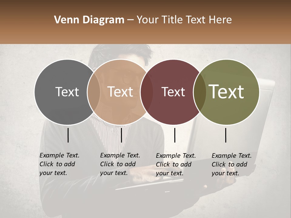 A Man In Glasses Using A Laptop Computer PowerPoint Template