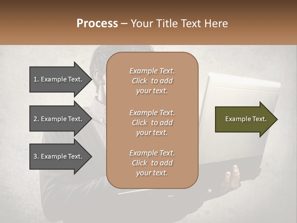 A Man In Glasses Using A Laptop Computer PowerPoint Template