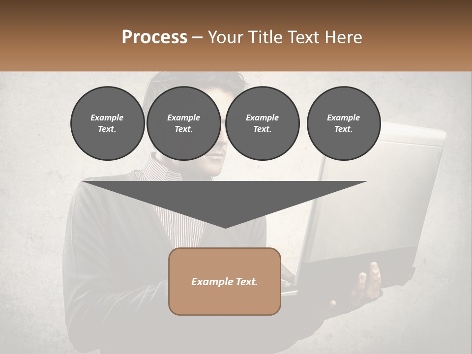 A Man In Glasses Using A Laptop Computer PowerPoint Template