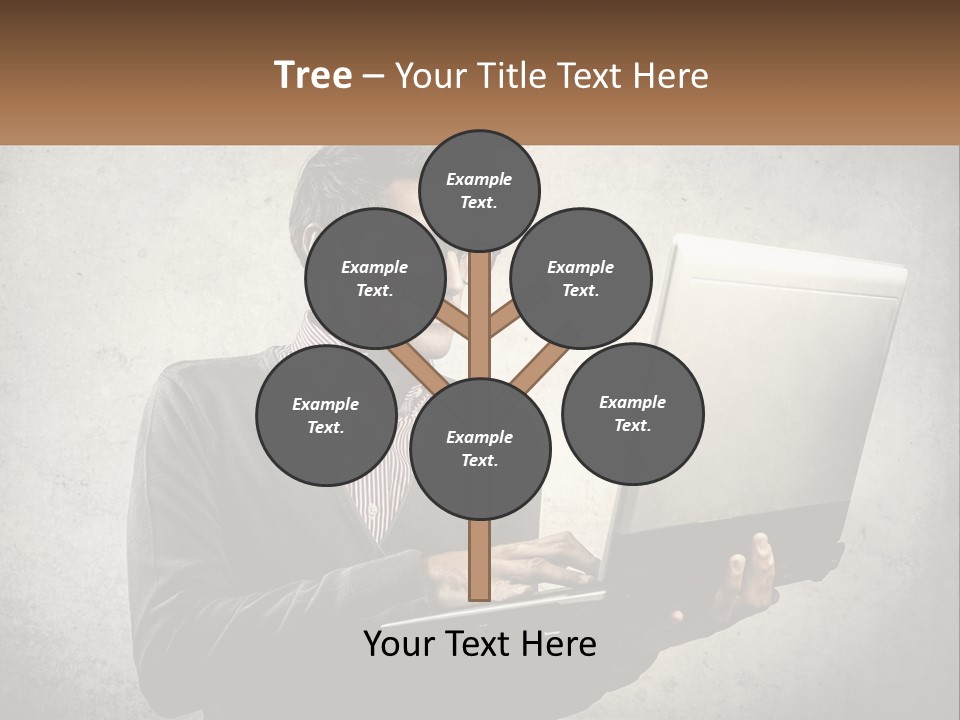 A Man In Glasses Using A Laptop Computer PowerPoint Template