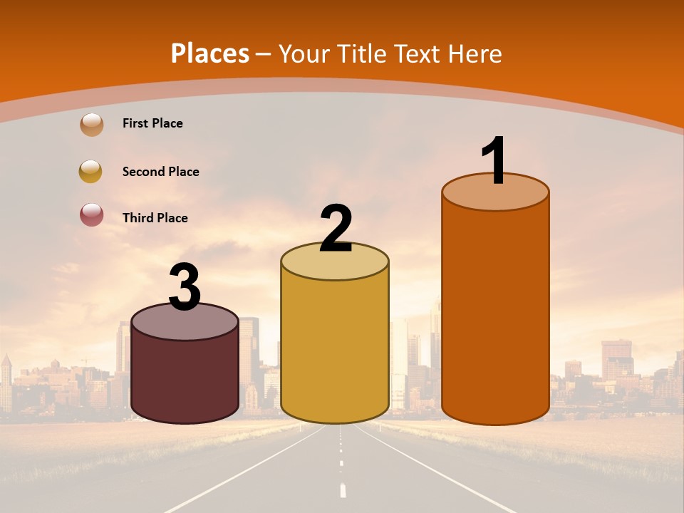 A Road With A City In The Background PowerPoint Template