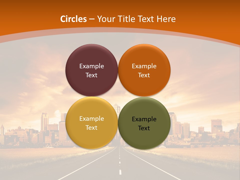 A Road With A City In The Background PowerPoint Template