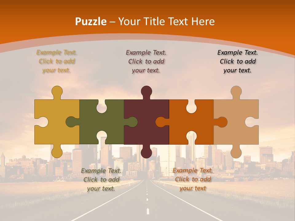 A Road With A City In The Background PowerPoint Template