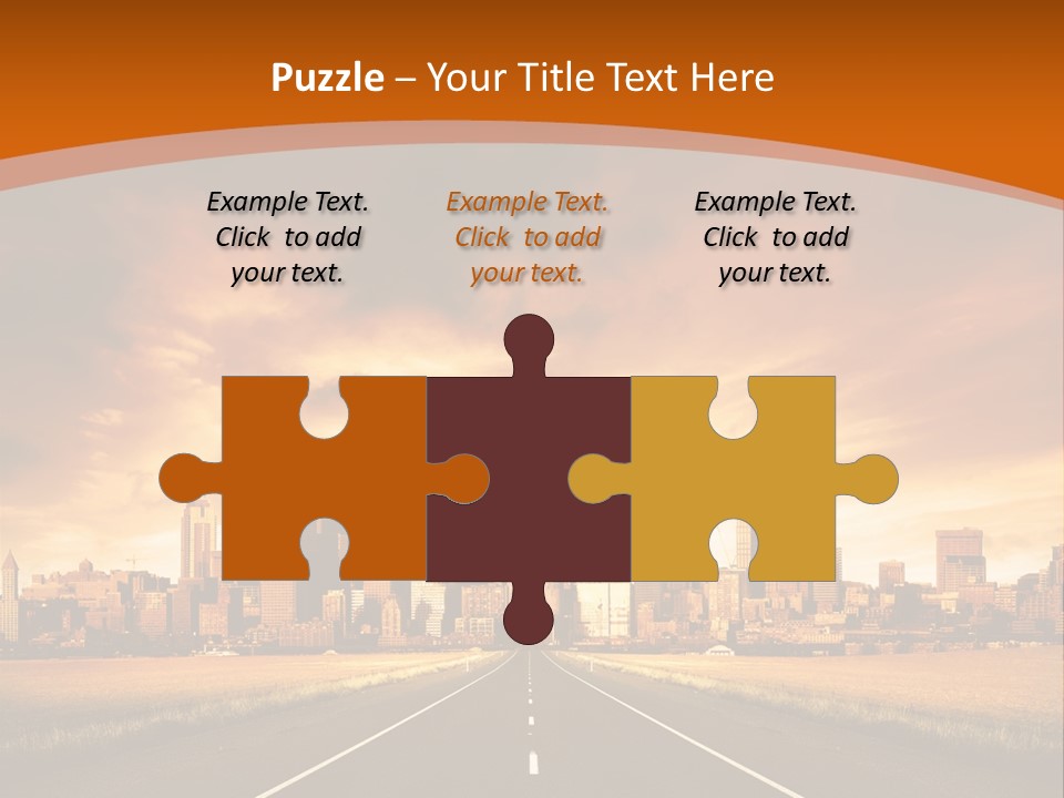 A Road With A City In The Background PowerPoint Template