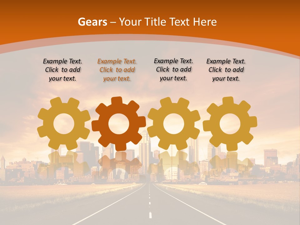 A Road With A City In The Background PowerPoint Template