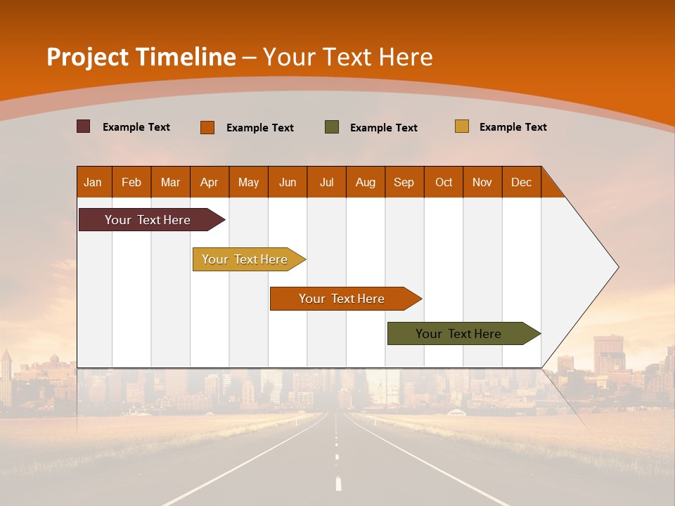 A Road With A City In The Background PowerPoint Template