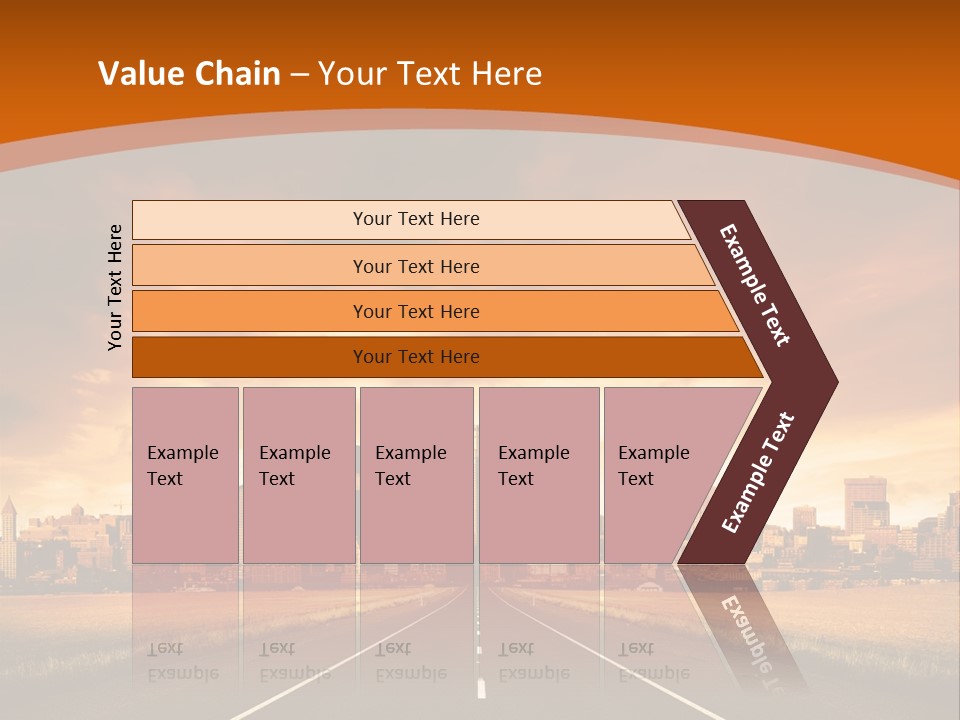 A Road With A City In The Background PowerPoint Template