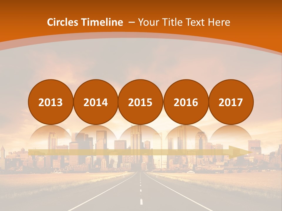 A Road With A City In The Background PowerPoint Template