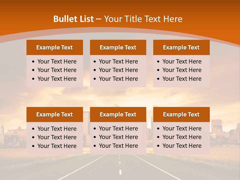 A Road With A City In The Background PowerPoint Template