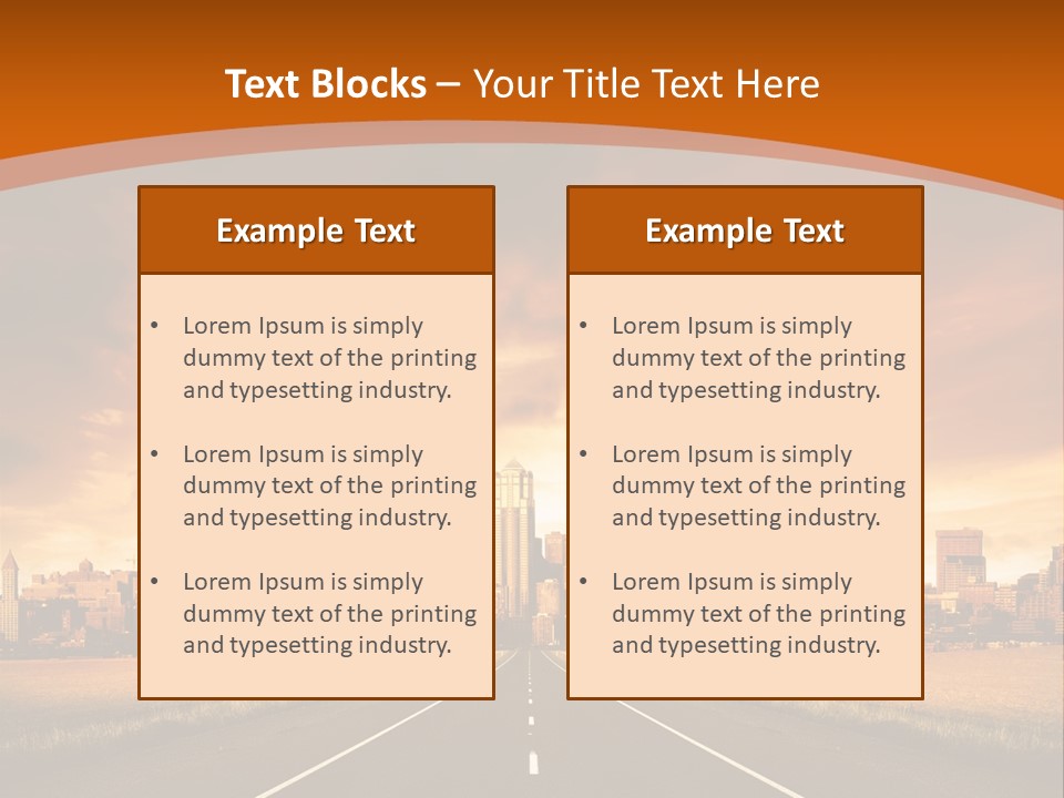 A Road With A City In The Background PowerPoint Template