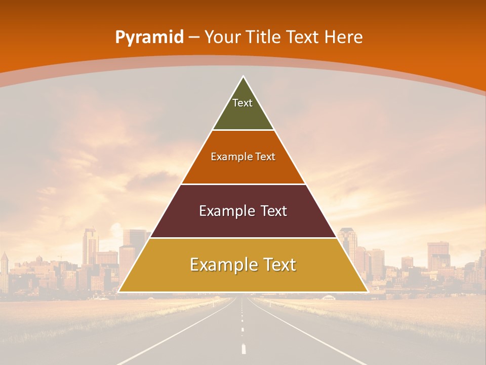 A Road With A City In The Background PowerPoint Template