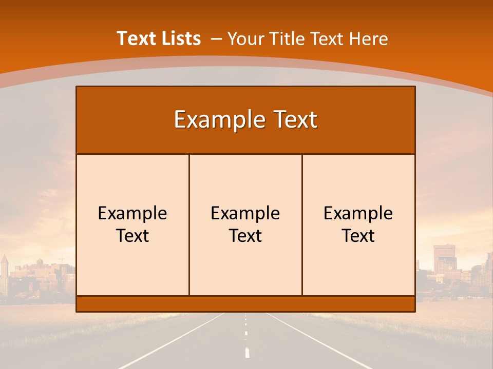 A Road With A City In The Background PowerPoint Template