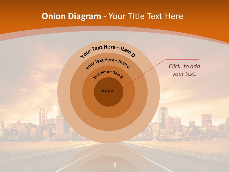 A Road With A City In The Background PowerPoint Template