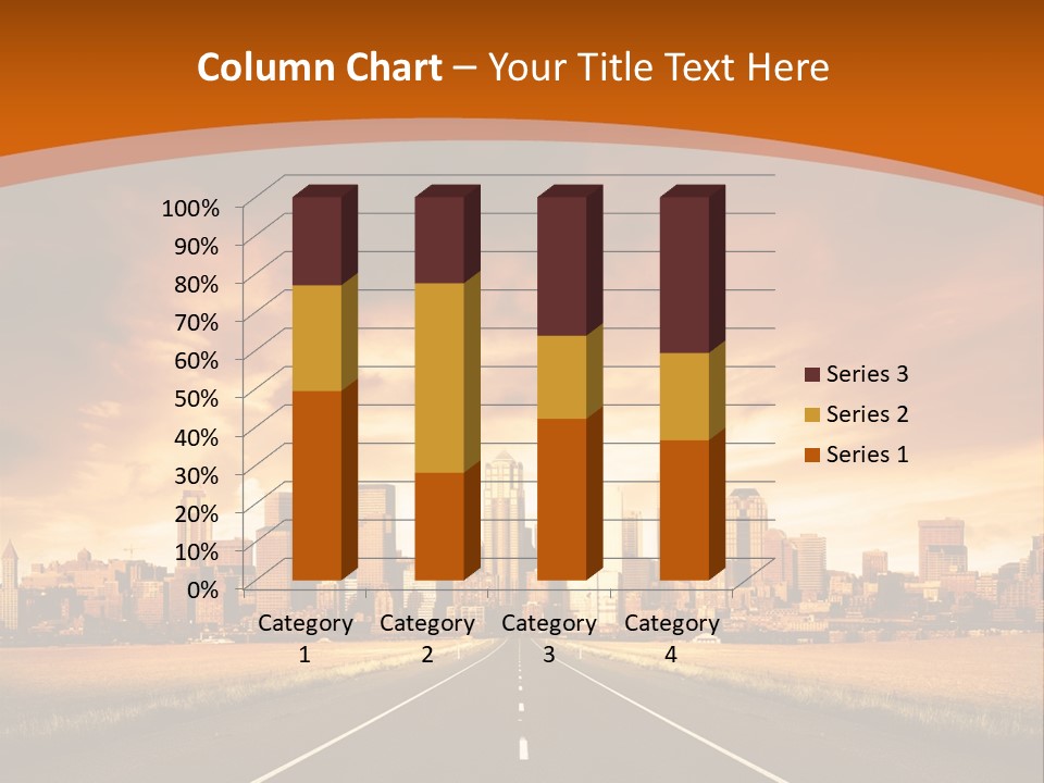 A Road With A City In The Background PowerPoint Template