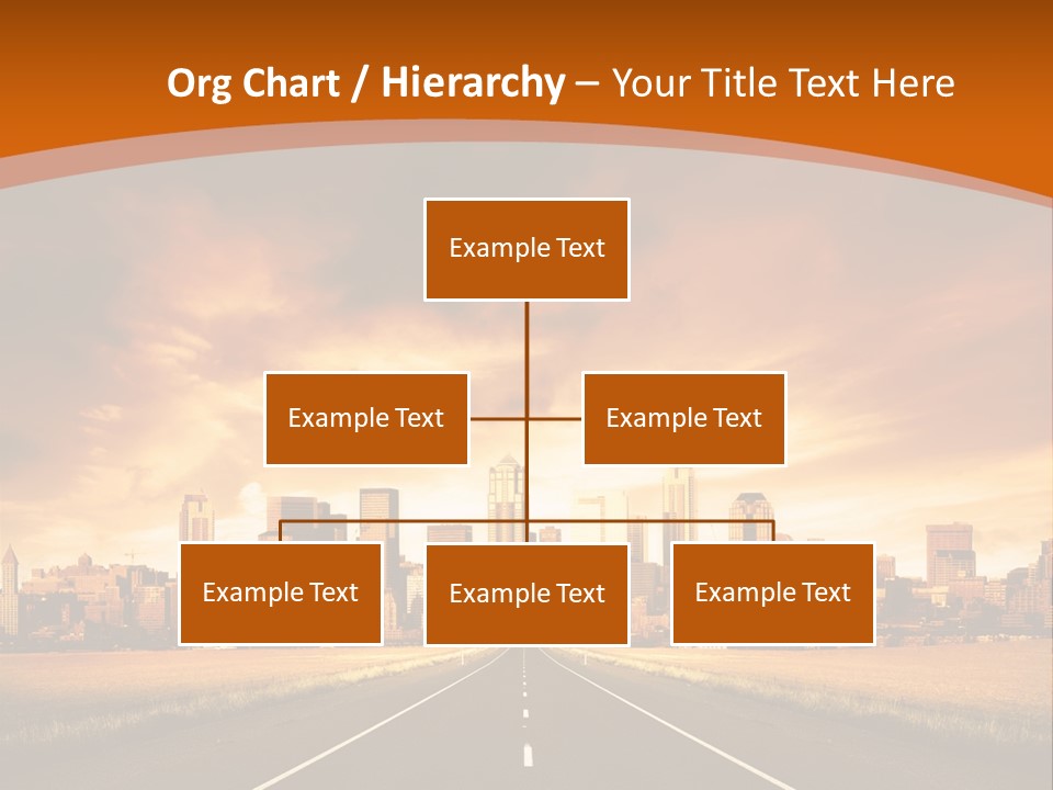 A Road With A City In The Background PowerPoint Template