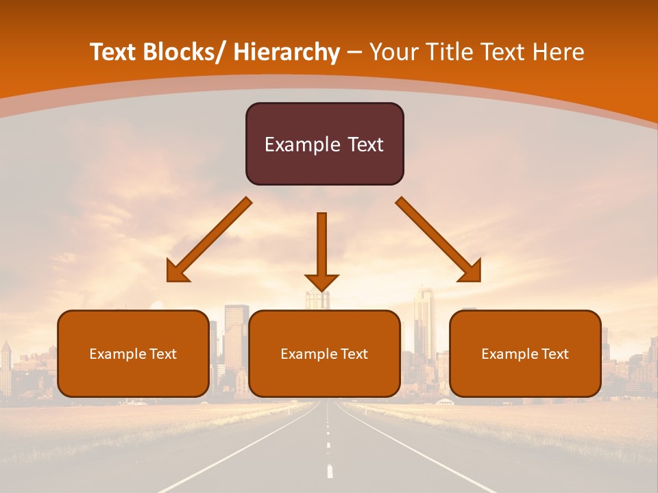 A Road With A City In The Background PowerPoint Template