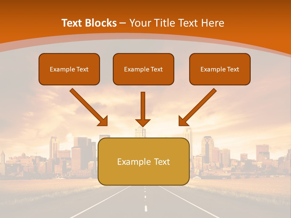 A Road With A City In The Background PowerPoint Template