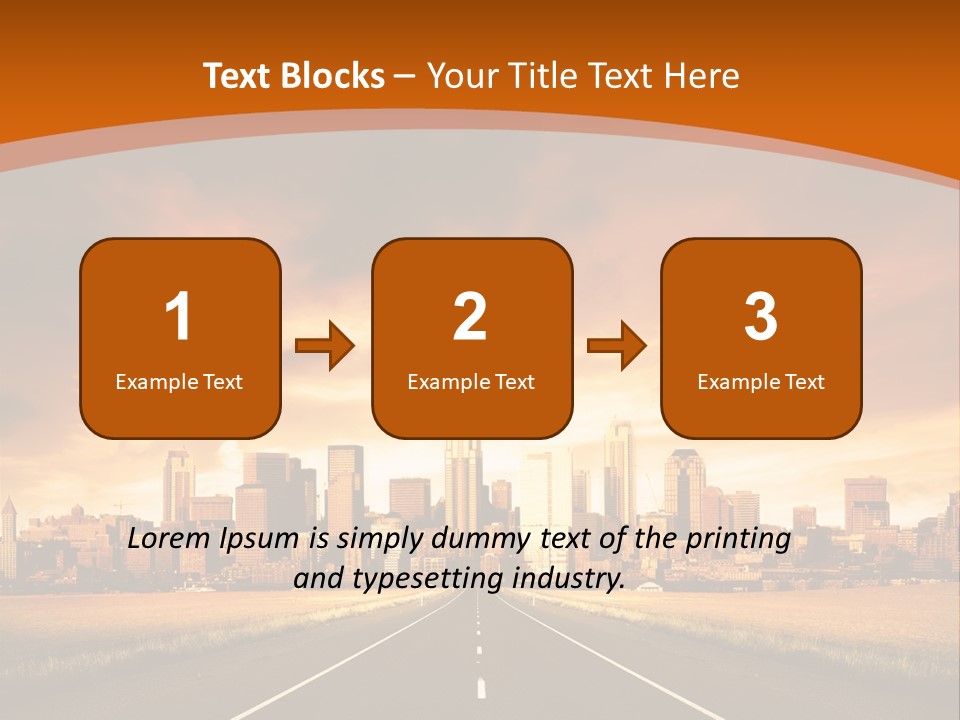 A Road With A City In The Background PowerPoint Template