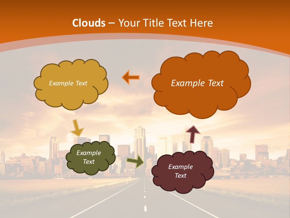 A Road With A City In The Background PowerPoint Template