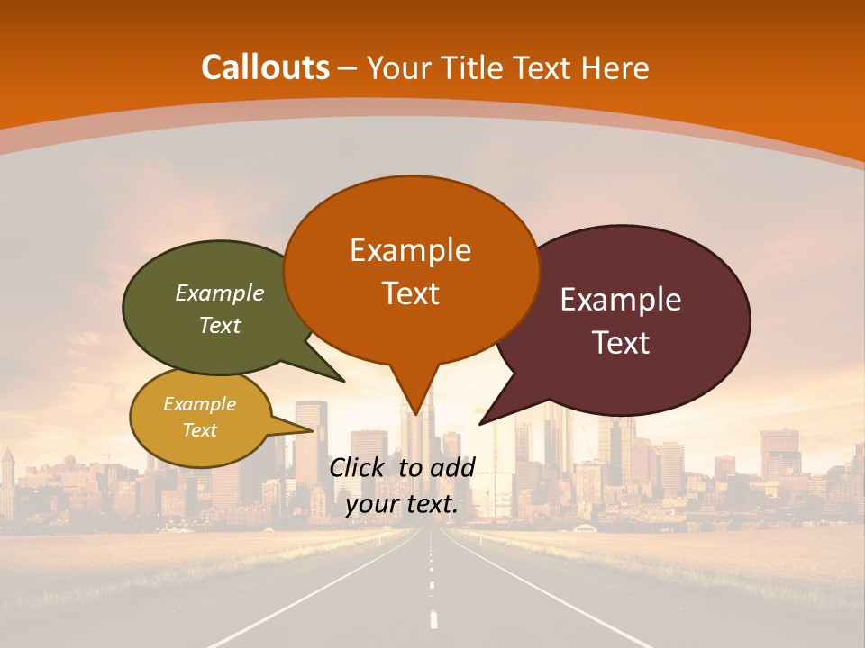 A Road With A City In The Background PowerPoint Template