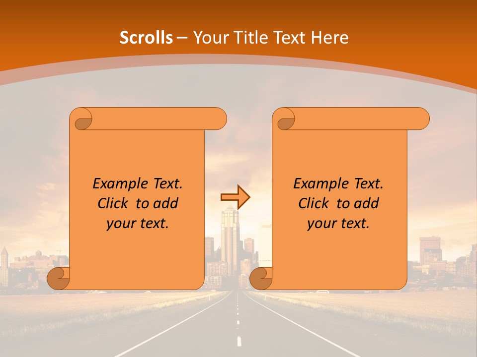 A Road With A City In The Background PowerPoint Template