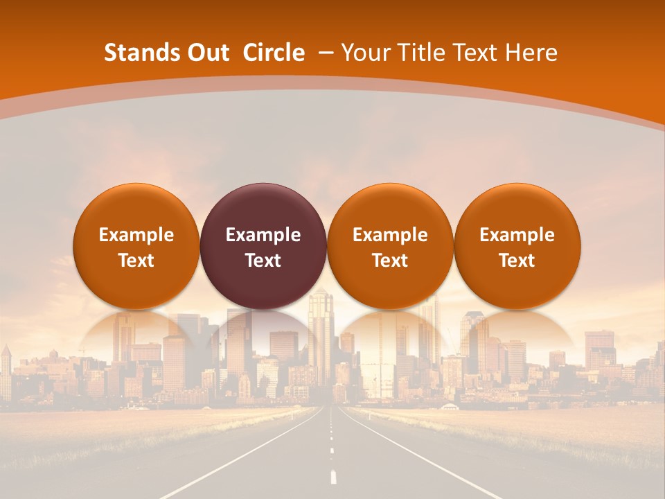 A Road With A City In The Background PowerPoint Template