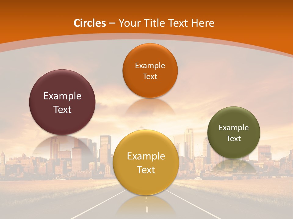 A Road With A City In The Background PowerPoint Template