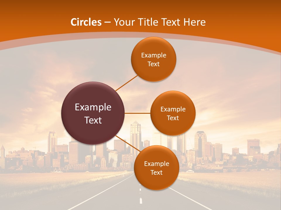 A Road With A City In The Background PowerPoint Template