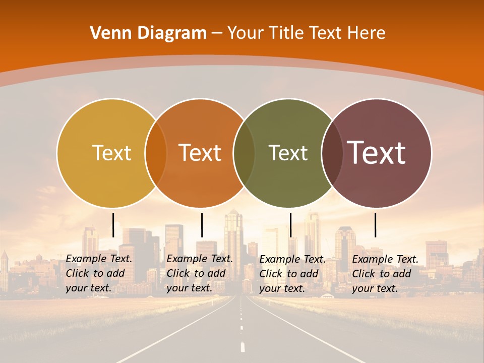 A Road With A City In The Background PowerPoint Template