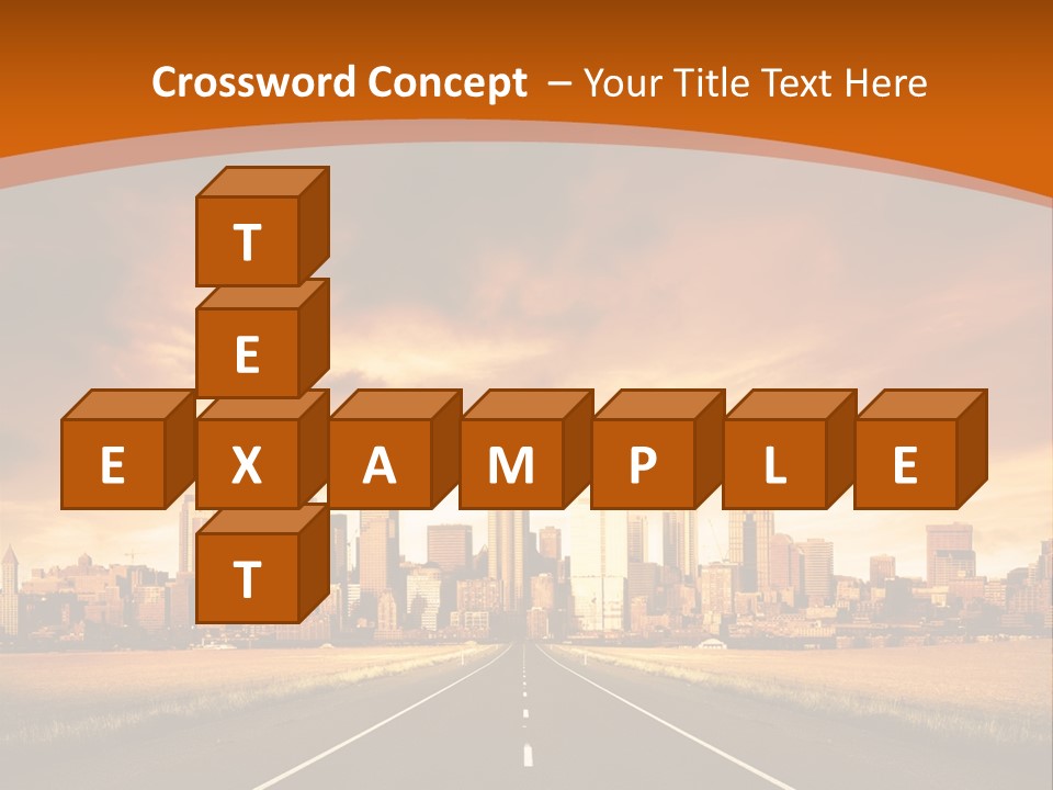 A Road With A City In The Background PowerPoint Template