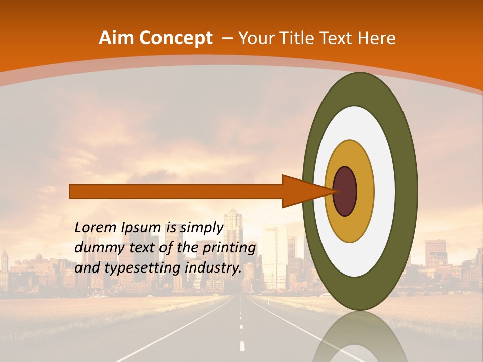 A Road With A City In The Background PowerPoint Template