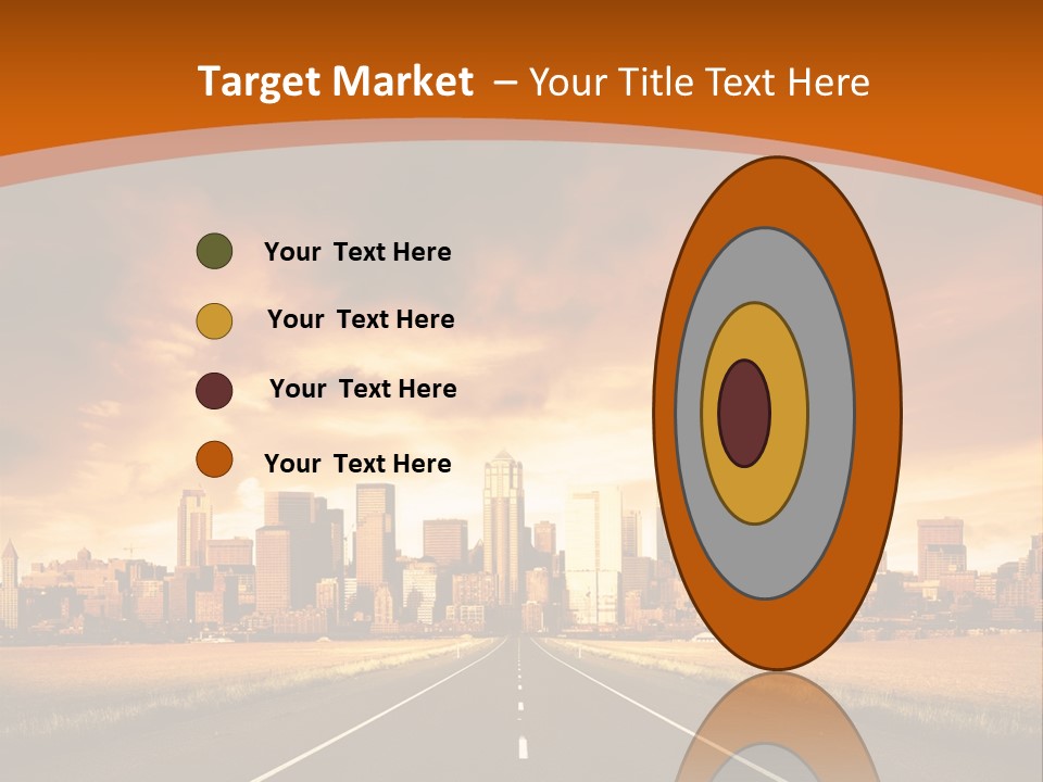 A Road With A City In The Background PowerPoint Template