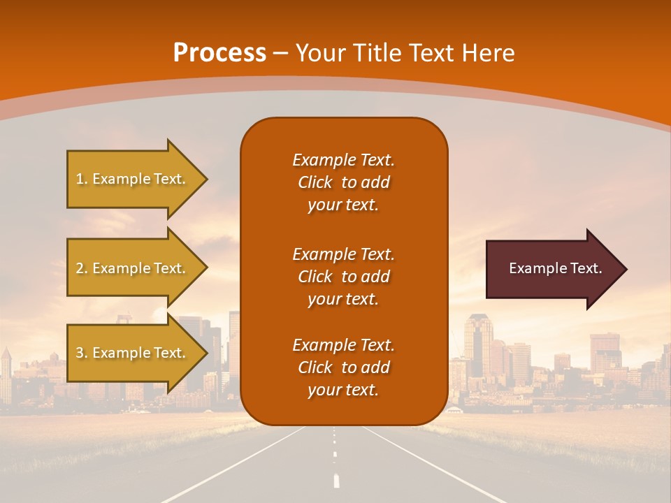 A Road With A City In The Background PowerPoint Template