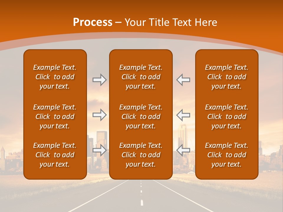 A Road With A City In The Background PowerPoint Template