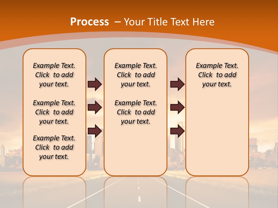 A Road With A City In The Background PowerPoint Template