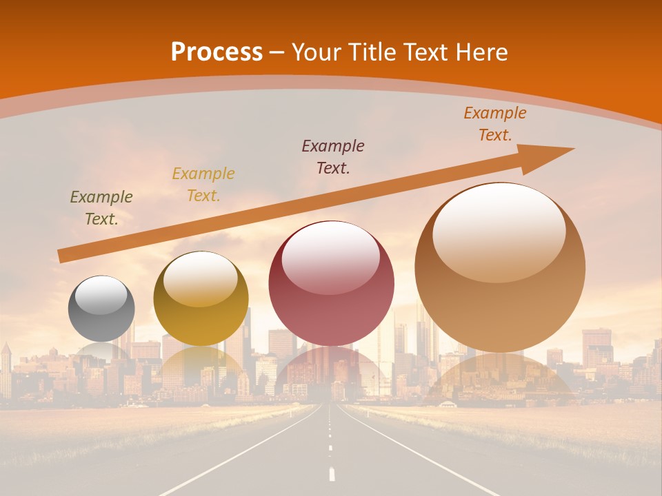 A Road With A City In The Background PowerPoint Template