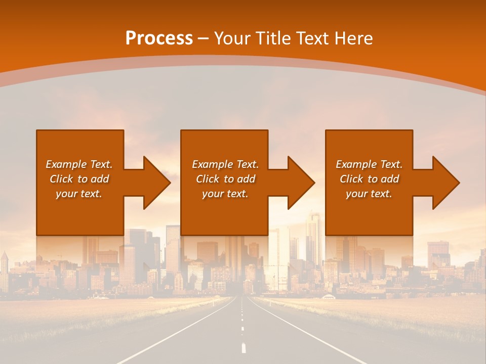 A Road With A City In The Background PowerPoint Template