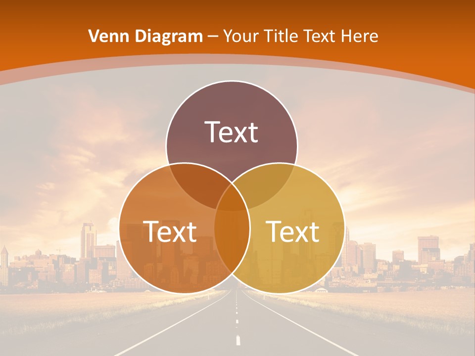 A Road With A City In The Background PowerPoint Template