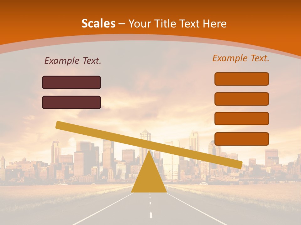 A Road With A City In The Background PowerPoint Template
