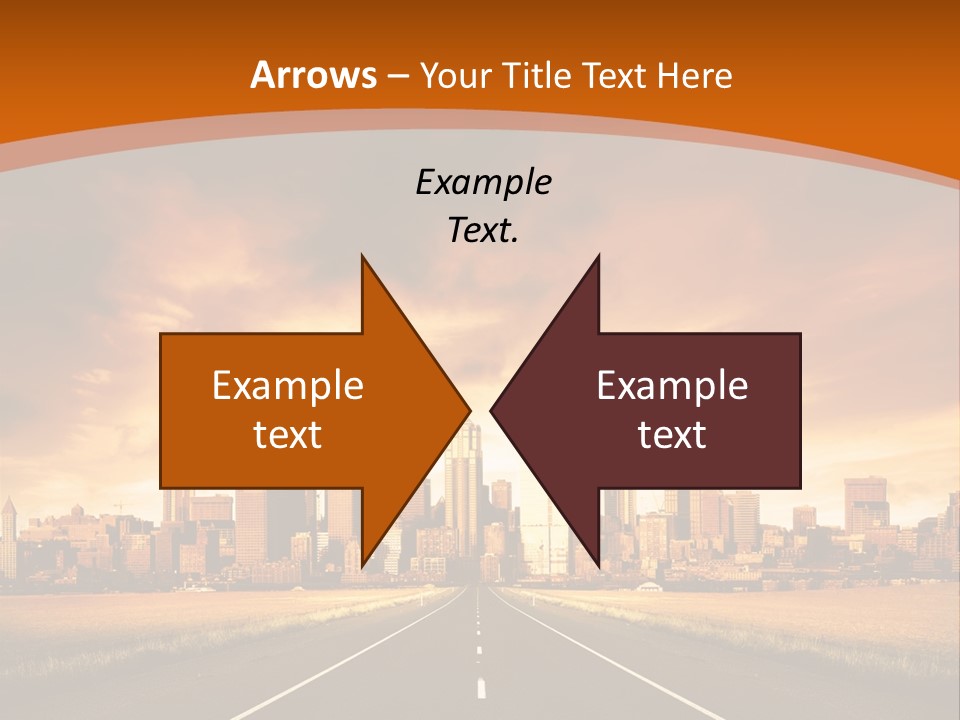 A Road With A City In The Background PowerPoint Template