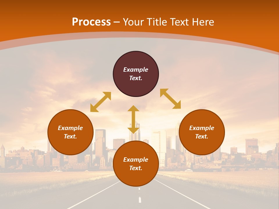 A Road With A City In The Background PowerPoint Template