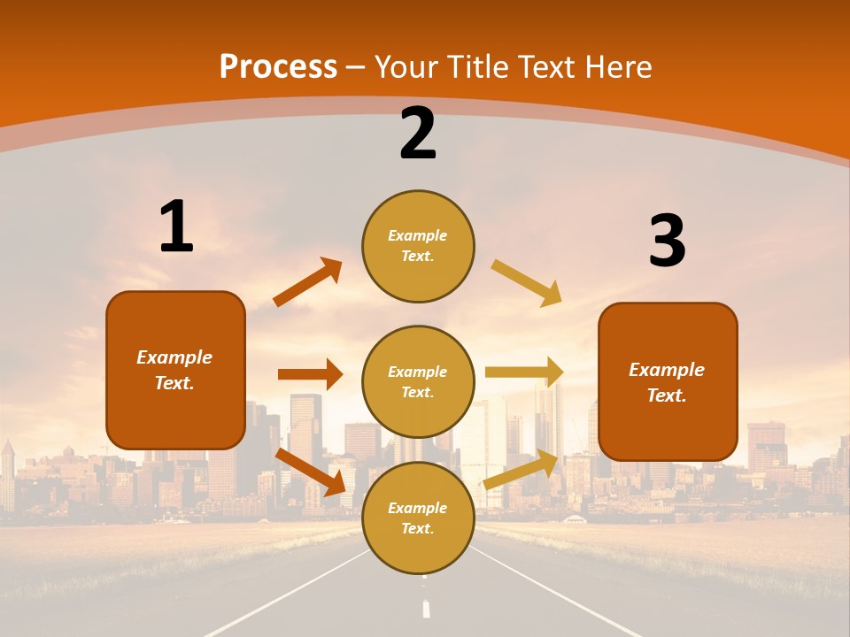 A Road With A City In The Background PowerPoint Template