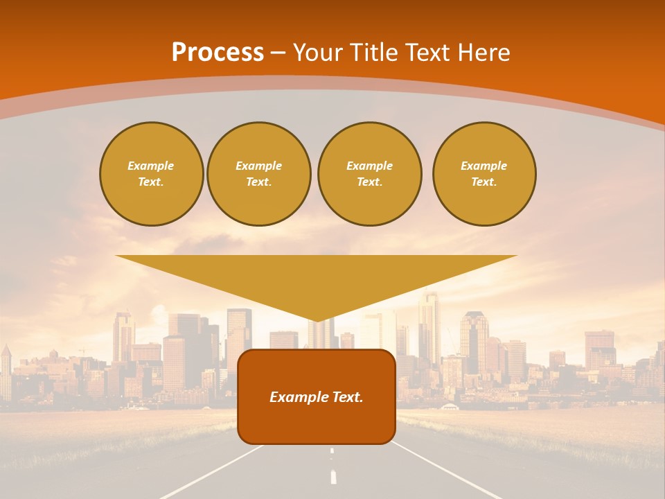 A Road With A City In The Background PowerPoint Template
