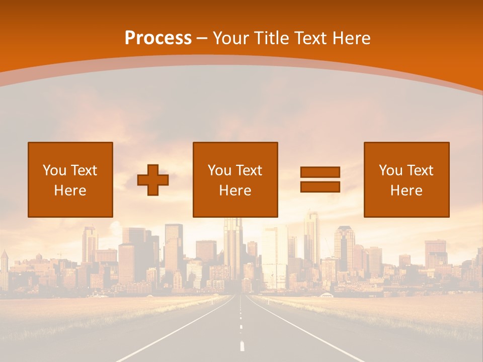 A Road With A City In The Background PowerPoint Template