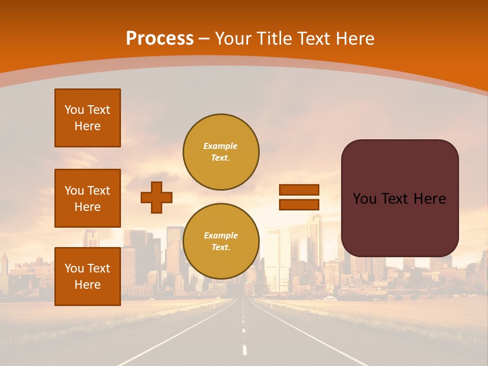 A Road With A City In The Background PowerPoint Template