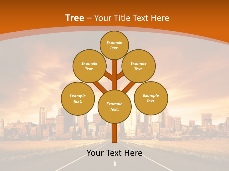 A Road With A City In The Background PowerPoint Template