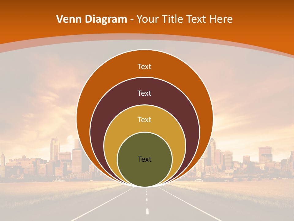 A Road With A City In The Background PowerPoint Template